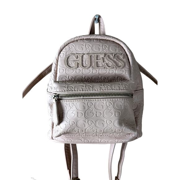 Guess Mini Backpack Women Purse Bag Light Pink Classic Preppy Shopping Spellout - Picture 3 of 12